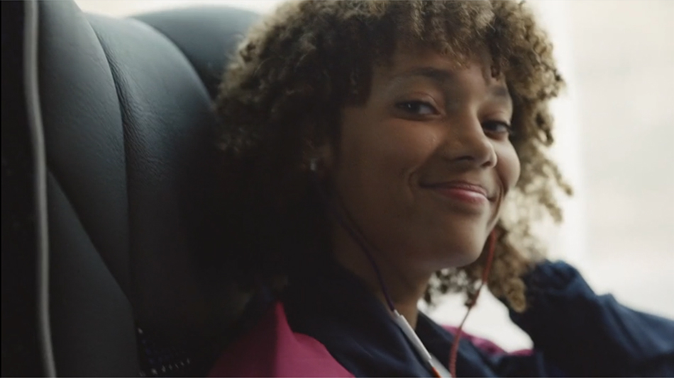 young girl in blabla bus