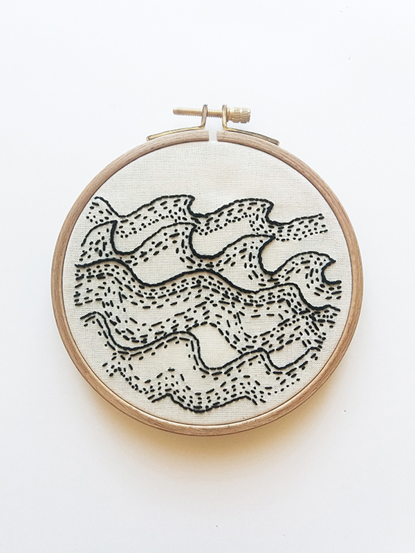 embroidery study piece straight stitch