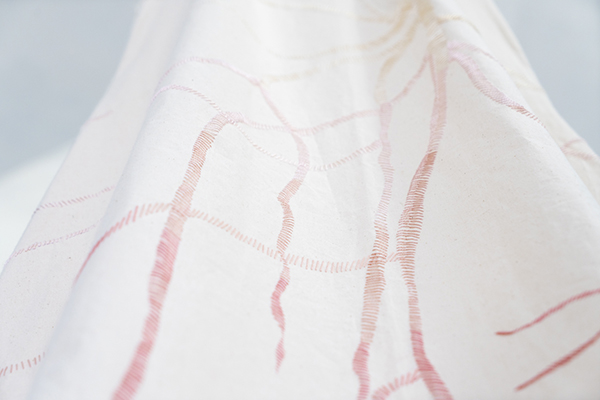 contemporary embroidery installation dress detail middle atelier olgajeanne