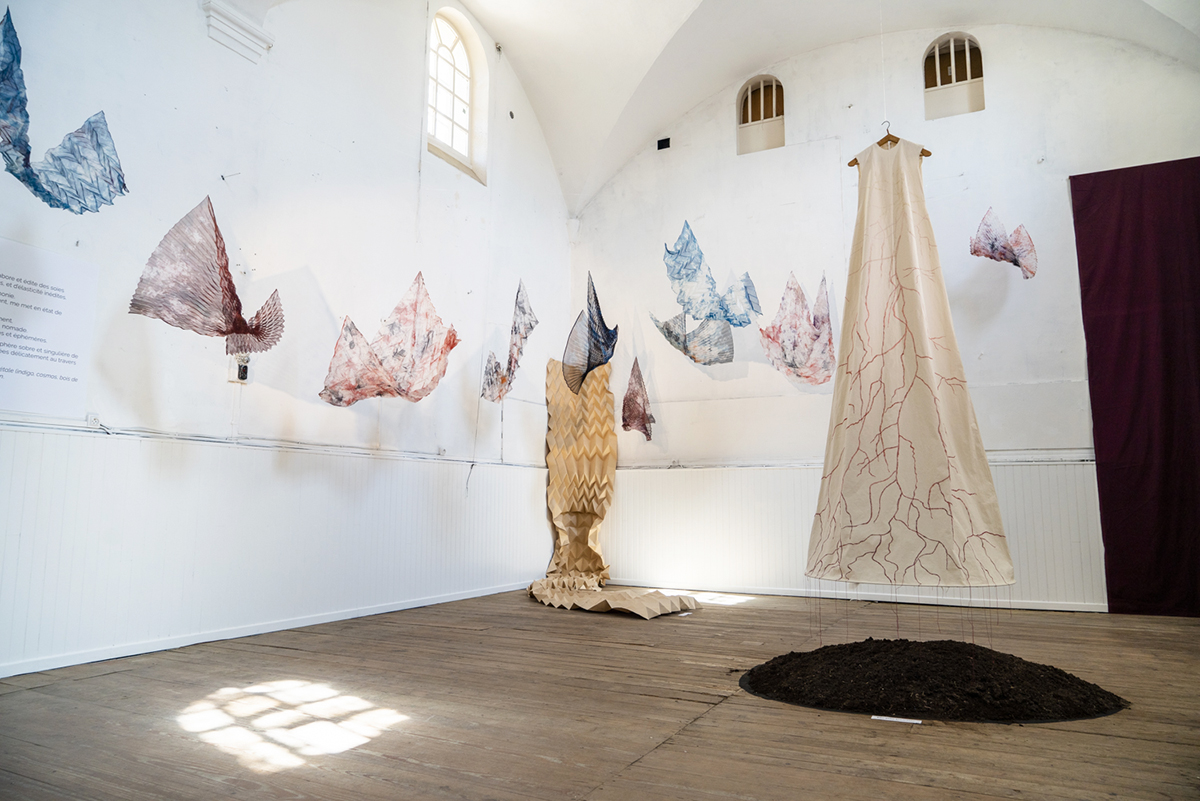 contemporary embroidery textile installation