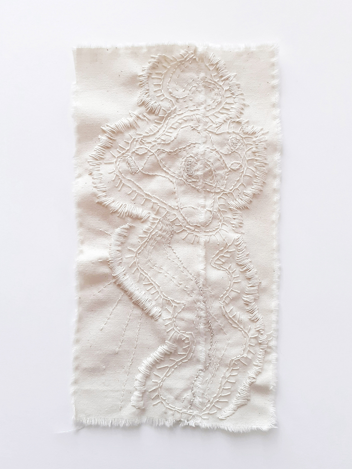 monochrome contemporary embroidery artwork